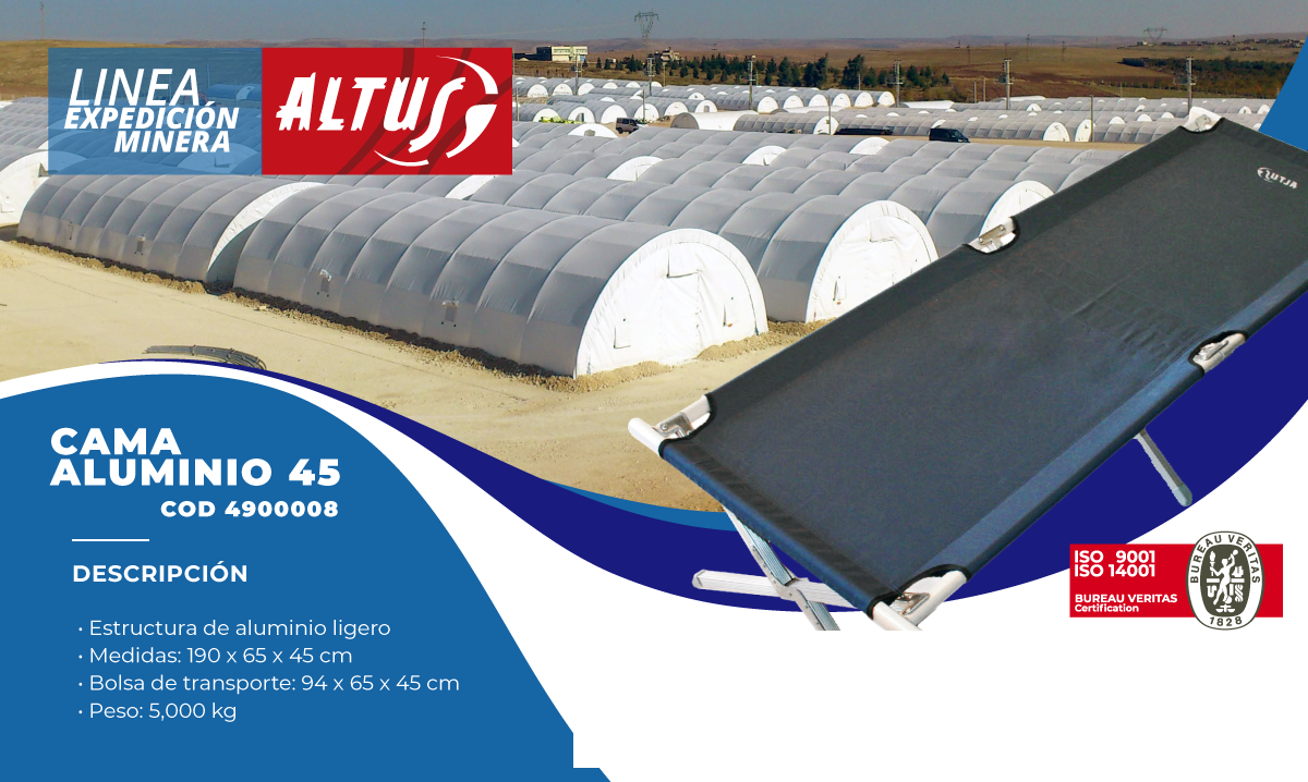 CAMA / CATRE PLEGABLE DE ALUMINIO
